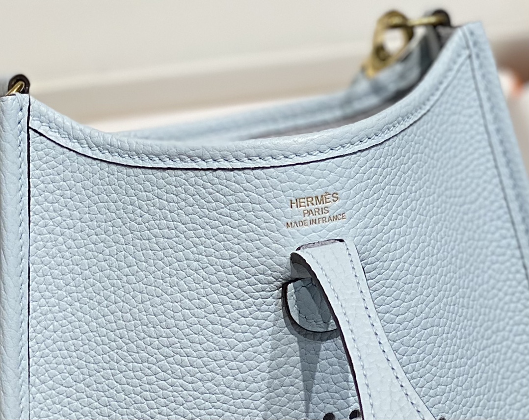 Hermes Evelyne 16 Amazone TPM Shoulder Bag In Sky Blue Clemence Leather